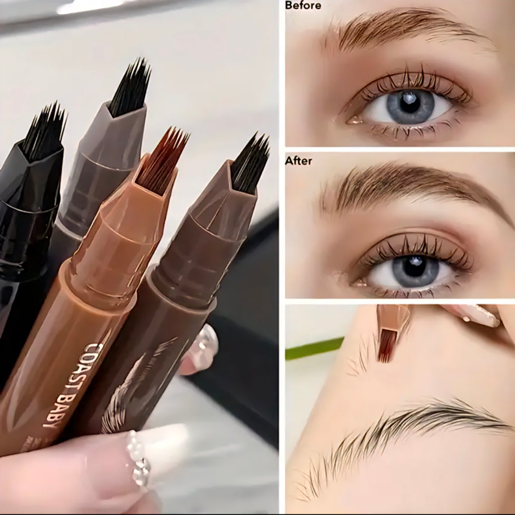 Magic 4-Fork Waterproof Eyebrow Pencil (Microblading Effect)