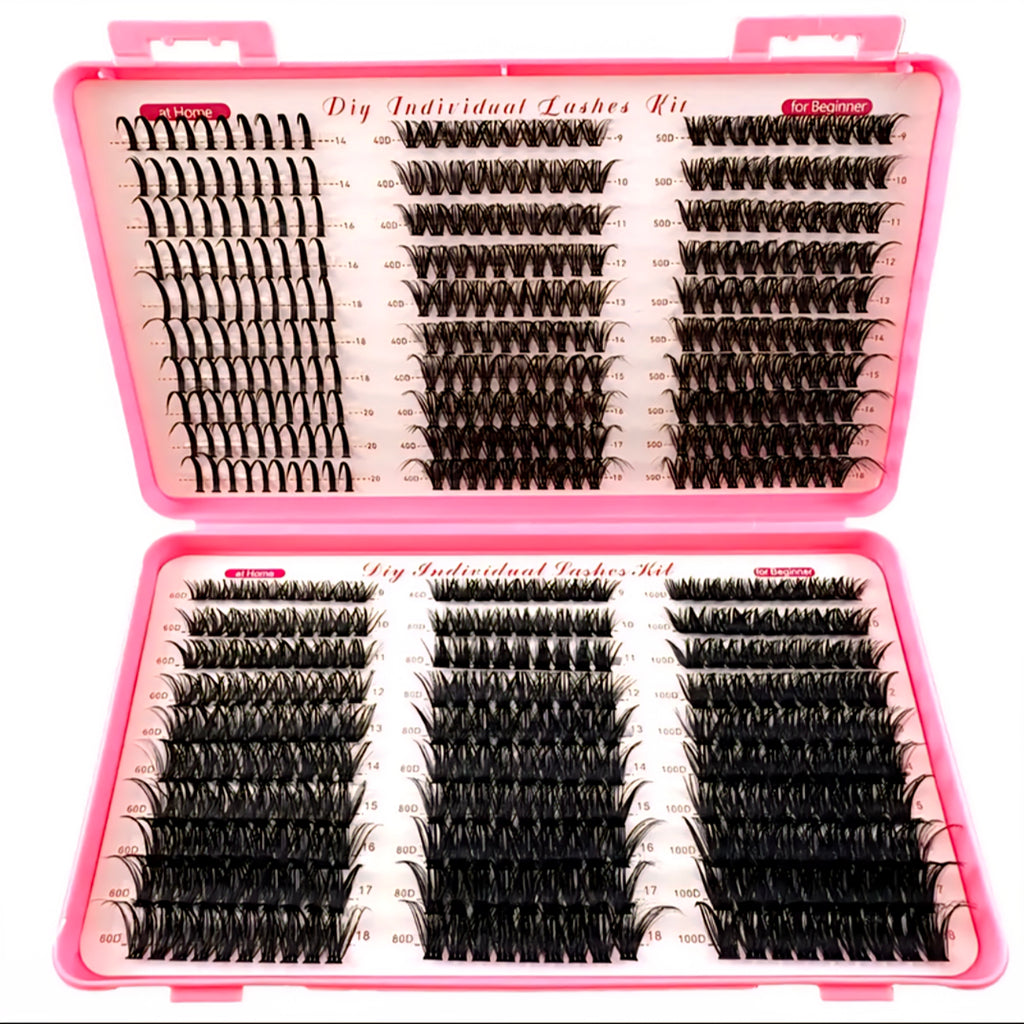 Premium DIY Individual Eyelash Extension Kit (60 Rows + Glue & Tweezer)