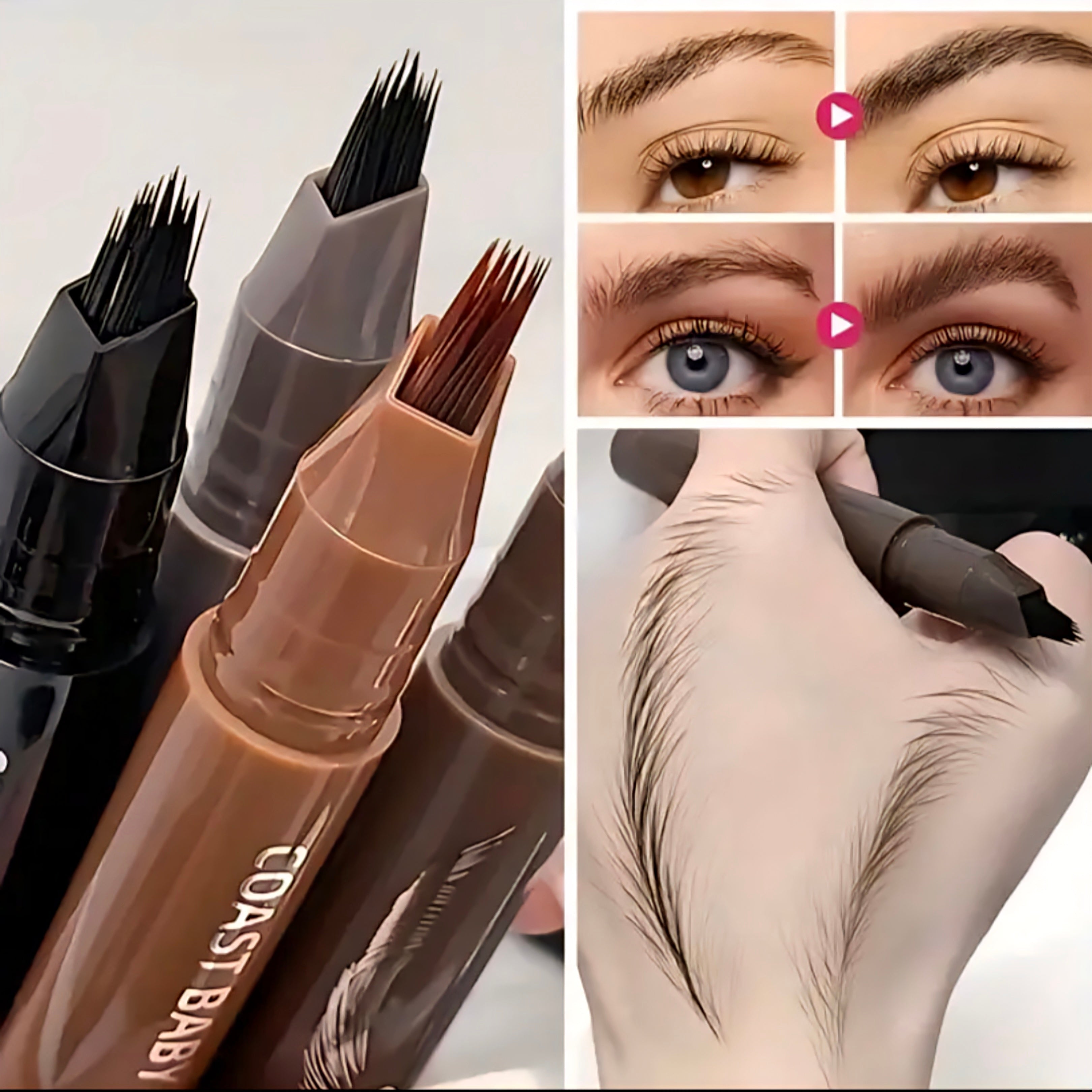 Magic 4-Fork Waterproof Eyebrow Pencil (Microblading Effect)
