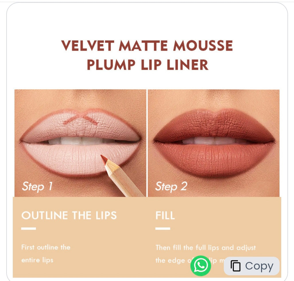 Pudaier 12-Color Matte Lip Liner & Lipstick Pencil Set