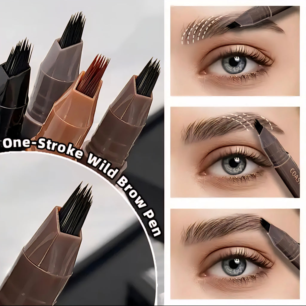 Magic 4-Fork Waterproof Eyebrow Pencil (Microblading Effect)